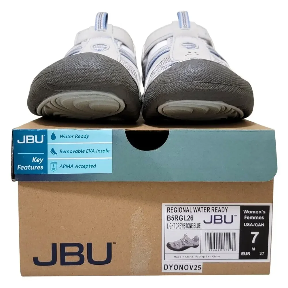 JBU Women Regional Water Ready All Terrain Sneakers Size US 7M Light Grey / Blue